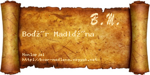 Boér Madléna névjegykártya